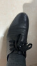 红蜻蜓男鞋平底秋冬牛皮休闲鞋男圆头商务正装皮鞋男WTA306871黑色42 实拍图