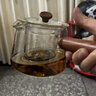 雅集侧把壶锤纹煮滤茶具耐热玻璃茶壶煮茶泡茶壶耐高温泡茶壶600ml 实拍图