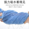 茨格曼儿童浴巾斗篷婴儿带帽浴袍新生儿珊瑚绒洗澡巾吸水不掉毛-大号蓝 实拍图