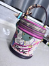 CHIKR&KRIR 小&ck女包小熊涂鸦水桶包包女时尚洋气圆筒包单肩斜挎小包 小熊涂鸦粉色 实拍图