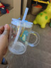 富光玻璃杯家用儿童牛奶杯子带刻度吸管水杯男女宝宝冲泡奶粉杯带把手 实拍图