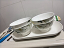 厚秀堂景德镇骨瓷碗碟盘套装家用组合新款陶瓷餐具中式简约饭碗面碗 5英寸高脚碗（2个）百合花 实拍图
