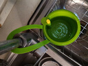 可挂式水槽沥水篮家用厨房水槽分离食物残渣过滤篮水果清洗滤水篮 绿色【一按即倒/不脏手】大号 实拍图