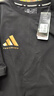 阿迪达斯（adidas）T恤男夏季运动透气轻薄宽松棉短袖 黑/金 XL 实拍图