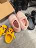 京东京造家居包脚棉拖鞋冬季室内防臭防滑保暖厚底踩屎感女款 花簇粉40-41 实拍图