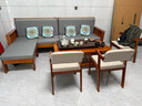 秋祁新中式实木沙发全实木组合农村客厅小户型简约现代冬夏两用家具 四人位+贵妃榻【柚木色】 实拍图