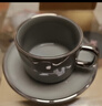 古莜轻奢咖啡杯子高档欧式下午茶咖啡杯套装高颜值拉花杯碟拿铁杯深灰 实拍图