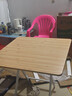 餐桌可折叠桌小户型家用简易饭桌吃饭桌子出租房屋户外便携手提桌 原木色80*80*74 实拍图