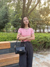 viney牛皮斜挎包包女包百搭单肩包妈妈包中年老婆生日520送女朋友礼物 【黑色】情人节实用高级感高档品牌洋气小包 休闲轻奢小众百搭小方包 实拍图