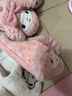 猪爸爸儿童棉拖鞋女童家居室内保暖防滑软底三丽鸥卡通大童毛毛拖鞋粉25 实拍图