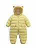 迷你巴拉（minibala）【迷你小蛋仔】婴儿羽绒服三防连体羽绒服男女童宝宝连体衣 蜜糖黄31214 【白鸭绒-1000+清洁度】 90 CM 1-2岁 实拍图