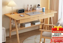 华舟实木书桌简约小户型家用写字桌台式电脑桌卧室学习桌 1.2米原木色 实拍图