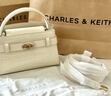 CHARLES&KEITH鳄鱼纹凯莉包手提斜挎婚包包女包生日情人节礼物CK2-50270880-1 Ivory象牙色 S 实拍图