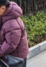 左西男童红色羽绒服冬季2025新款儿童三防加厚保暖外套潮 紫色 160 实拍图