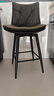广宥铁艺旋转吧台椅家用岛台椅设计师酒吧椅子靠背商用收银前台高脚凳 【360°旋转】60厘米坐高/黑色 实拍图