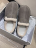 百丽（Belle）复古厚底增高勃肯鞋女冬季新款商场款加毛保暖毛单鞋E6D1DDM5 灰色 36 (230mm) 实拍图