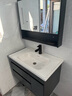法梵仕浴室柜洗脸手盆柜组合洗漱台洗手台池卫浴台【陶瓷一体盆】 【冲量款】B款智能镜轻奢灰80cm 实拍图