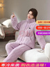 特丝格斯（TSGS）睡衣女冬季加厚套装珊瑚绒三层夹棉衣加绒加大码法兰绒保暖家居服 紫色 XL 身高165内体重105-125斤内 实拍图