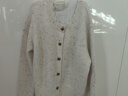 百图（betu）女装2025年秋季新款针织开衫蝴蝶纽扣装饰彩点针织外套女2509T53 米白 M 实拍图