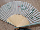 巧工坊中国风折扇古风扇子女学生夏季折叠扇流苏汉服舞蹈扇小礼品送老外 宽面茉莉花 带扇坠扇套 7寸 实拍图