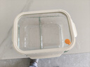 苏泊尔（SUPOR）保鲜盒分格玻璃饭盒上班族微波炉加热便当盒学生餐盒1040ml奶酪白 实拍图