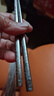 双枪100%纯钛筷子 家用高档金属筷钛质中空防烫防滑轻量便携餐具 银色 实拍图