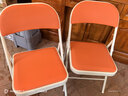 星恺 电脑椅 家用折叠椅办公会议培训椅 靠背椅餐椅XK1022桔色皮革 实拍图