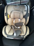 贝倍适（BAYBETSS）儿童安全座椅汽车用0-4-12岁宝宝360度旋转婴儿车载坐椅ISOFIX 米灰色【遮阳棚+上拉带+侧保护】 实拍图
