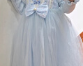 安妮优儿女童爱莎公主裙秋装毛衣裙子儿童礼服秋冬冰雪奇缘女孩艾莎连衣裙 蓝色 130 实拍图