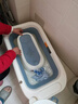 十月结晶婴儿洗澡盆新生儿大号可折叠宝宝无线数显浴盆+浴架雾霾蓝 实拍图