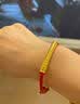 中国黄金（CHINA GOLD）黄金弯管转运珠情侣手链男士女款足金心经管本命年手绳生日礼物 足金心经管手链 【红绳】约1.3g 实拍图