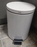 欧润哲垃圾桶脚踏带盖 8L米白厨房客厅卧室卫生间家用缓降静逸内外双桶 实拍图