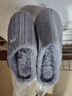 洁丽雅棉拖鞋男士秋冬季厚底保暖家居室内情侣毛绒拖鞋男冬天居家棉鞋女 灰色 44-45 【适合43-44码】 实拍图