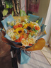 艾斯维娜鲜花速递向日葵混搭花束生日礼物全国同城配送 向日葵香槟韩式花束 实拍图
