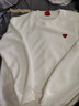 查尔斯桃心【白鹿&王楚然同款】卫衣男女情侣同款圆领加绒上衣白色加绒S 实拍图