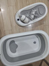 iuu婴儿洗澡盆 可折叠宝宝浴盆大号 洗澡神器躺托浴架新生儿童用品 【北欧灰】+调节感温浴架+脸盆*3 材质：FAD食品级材质检测认证 实拍图