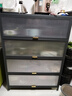 帅仕（shuaishi）厨房用具置物架落地多层餐边柜收纳碗柜家用橱柜微波炉烤箱储物柜 【升级特厚】灰5层100长42深丨高硬度实心门丨特强承重 实拍图