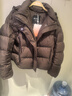 艾莱依陈都灵同款女士羽绒服泡芙短款连帽抽绳保暖冬外套 朱古力S 实拍图