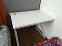 京贺电脑桌实木书桌家用卧室台式电竞桌双人办公桌长条桌子学生学习桌 白色【30MM实木】+白架 90x60x75cm 实拍图
