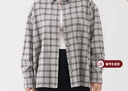 MUJI女式 法兰绒 衬衫式夹克女外套外衣 25年冬季女装 上衣 BC2POA5A 灰色格纹 XL （165/92A） 实拍图