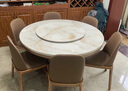 采薇 大理石餐桌家用餐桌椅组合实木白蜡木大圆桌现代简约圆形饭桌 1.35米餐桌(带转盘)+6张餐椅 实拍图