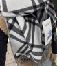 博柏利（BURBERRY）【明星同款】围巾男女 格纹羊绒围巾 黑色 实拍图