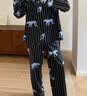 野兽派家居（tbh）软棉棉天丝棉条纹睡衣套装男女同款家居服套装  长款XL礼物 实拍图