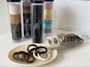 儿童莫兰迪色系高弹力头绳无缝不伤发发绳无痕布艺清新发饰 无缝发圈袋装60根-黑+咖+莫兰迪 实拍图