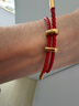 周大福简约时尚配件皮绳手绳 红绳 21.25cm AX100 实拍图
