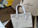 蔻驰（COACH）【礼物】【官方】奥莱女士女包经典标志CITY拉链托特包老花city30 沙黄色/粉笔白色（新版） 实拍图