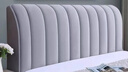 新款绒料加厚夹棉床头靠垫现代简约床头罩纯色绗缝布艺床头套全包 荷兰绒【线条款-浅灰】特厚夹棉 适用床头长1.9米【高度65cm内】 实拍图