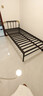 天坛家具铁艺床经典单双人钢木铁床现代环保简约小户型黑白色铁艺婚床 铁艺床（黑色）（不含床垫） 1.0*2.0m 实拍图