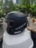 凤凰新国标A类3C认证电动车摩托车头盔双镜片防雾防风保暖哑黑 男女四季通用电瓶车3/4半盔冬季安全帽 实拍图