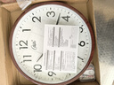 康巴丝（Compas）挂钟客厅静音走时简约日历石英钟表挂墙时钟 c2855Y 咖木色26cm 实拍图